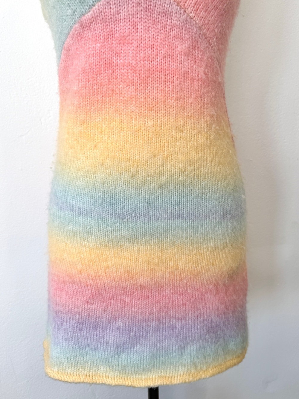 Frankies Bikinis Debbie Knit Dress Cotton Candy Pastel Rainbow Halter Mini Small - Picture 5 of 11